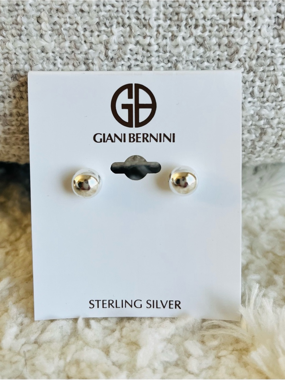 Giani Bernini Ball Stud Earrings (8mm) in Sterling Silver - Picture 3 of 4